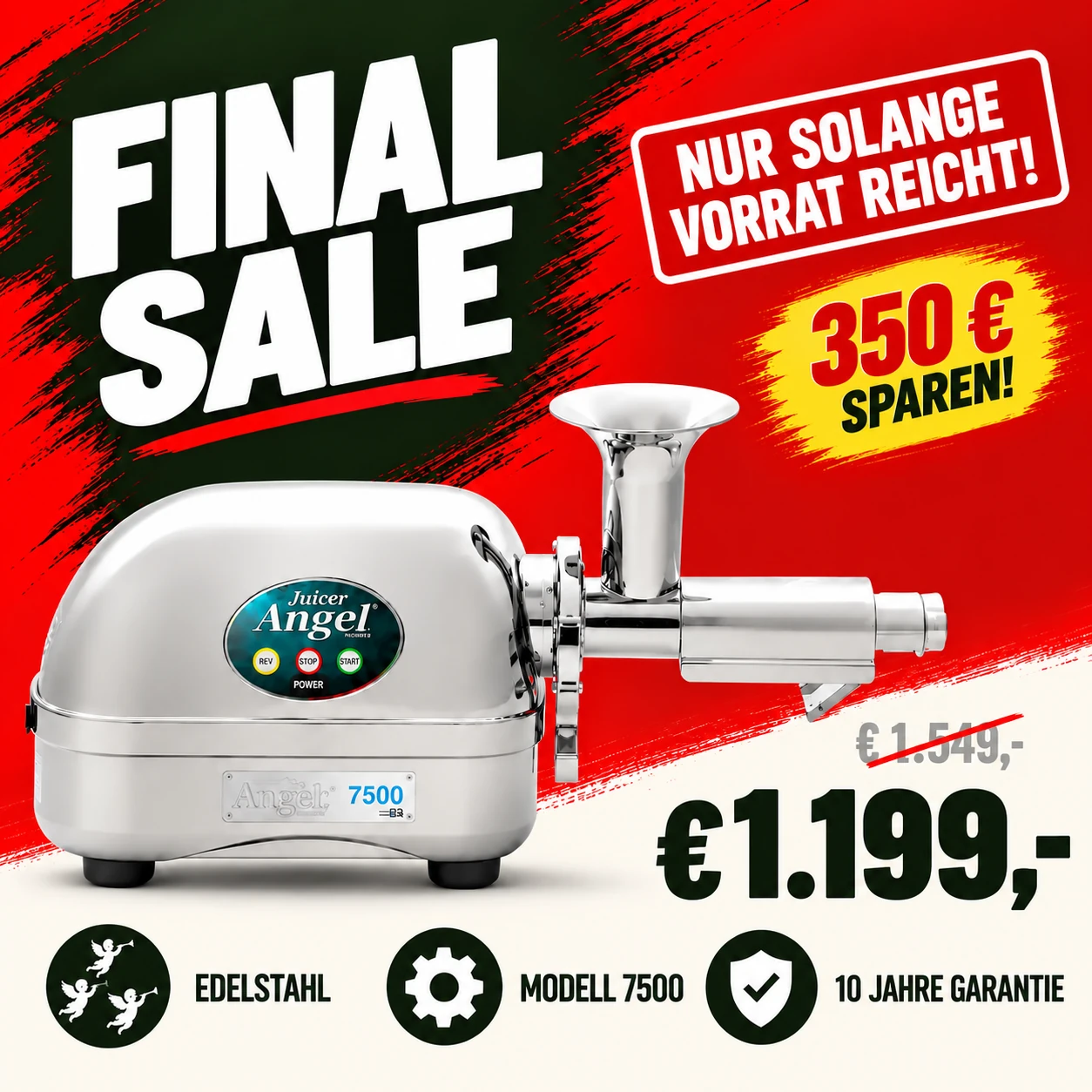 Angel Juicer 7500 Final Sale – 350 € sparen | Modell 2026