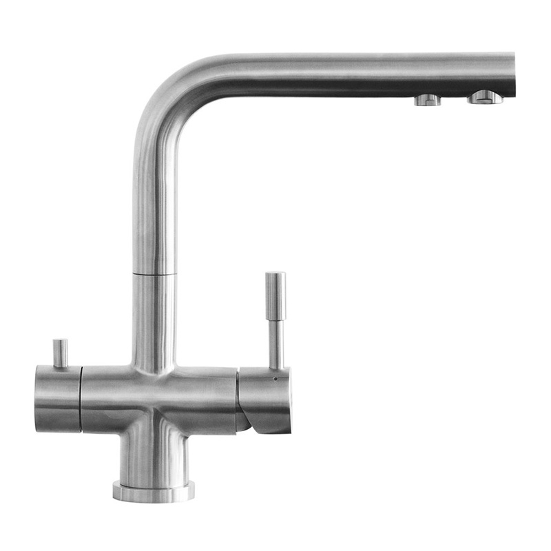 3-Wege-Armatur Florenz Edelstahl matt gebürstet