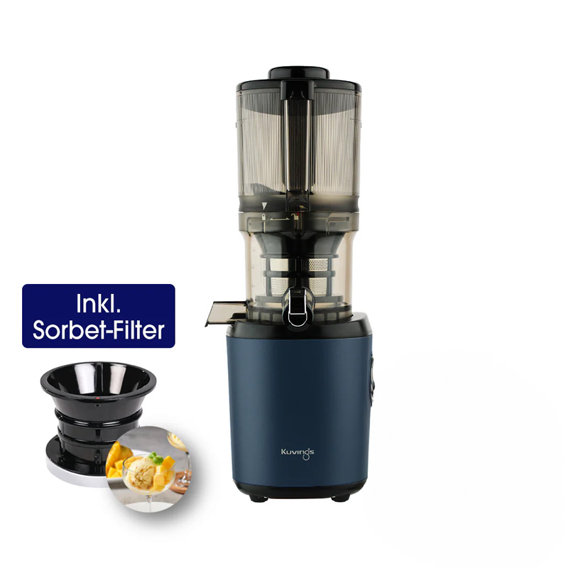 Kuvings AUTO6 Slow Juicer navy + Sorbet Filter – Retour 1186 neuwertig