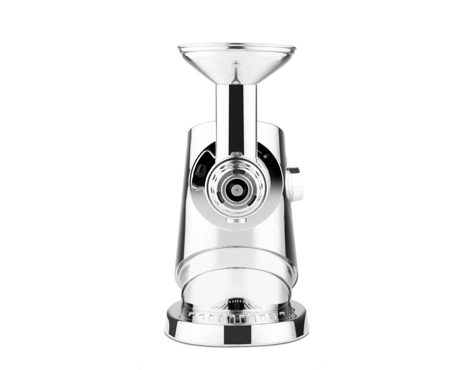 Sana 929 Ultimate Juicer – Frontansicht Sana 929 Ultimate Juicer in der Frontansicht mit Einfülltrichter und Drehregler